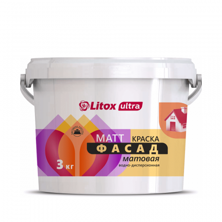 Краска ЛИТОКС ULTRA MATT ФАСАД 3 кг